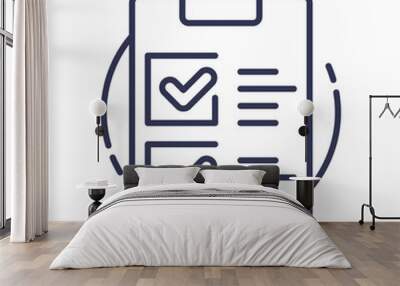 Checklist icon symbolizing task completion and organization. Wall mural