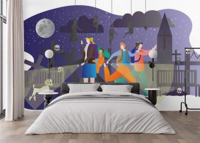 Dark tourism vector illustration Wall mural