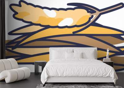 Illustration of a wheat sheaf, symbolizing agriculture and natural products. Wall mural