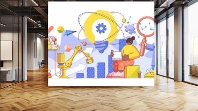 Innovation progress management creative concept illustration Wall mural