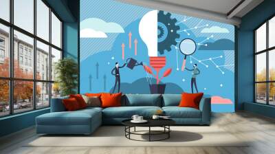 Innovation vector illustration. Flat tiny creativity ideas persons concept. Wall mural