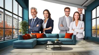 Group of business people isolated on transparent background Wall mural