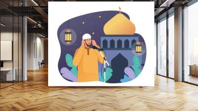 muslim call to prayer (azan) Wall mural