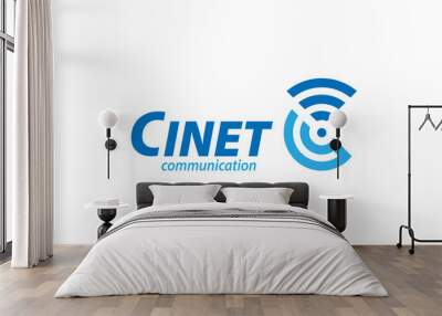 C letter logo design for communication, technology, telecommunication, internet, etc. Wall mural