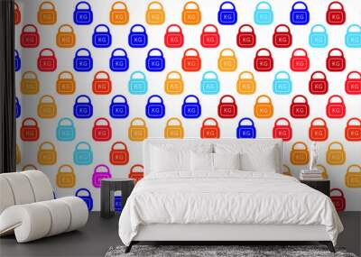 Colorful Dumbbell Seamless Pattern Background Wall mural