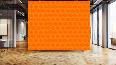 Orange Honeycomb Hexagon Pattern Background Wall mural