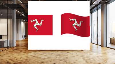 Rectangle and Wave Isle of Man Flag Illustration Wall mural