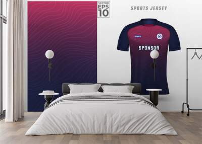 T-shirt sport design template for soccer jersey. Sport uniform in front view. Tshirt mock up for sport club. Vector Illustration. Wall mural