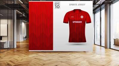 T-shirt sport design template for soccer jersey. Sport uniform in front view. Tshirt mock up for sport club. Vector Illustration Wall mural