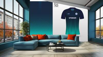 T-shirt sport design template for soccer jersey. Sport uniform in front view. Tshirt mock up for sport club. Vector Illustration Wall mural