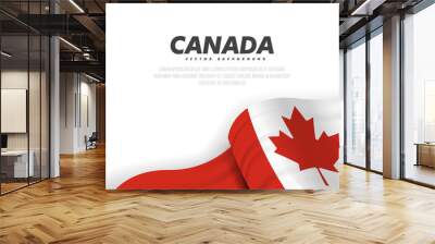 Banner with waving canadian flag. Modern illustration. National flag of Canada. Wall mural