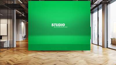 Empty green studio room background, used as background for display your products Wall mural