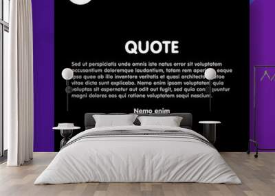 Material design style background and quote rectangle with sample text information vector illustration template Wall mural