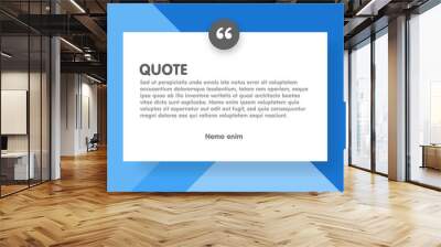 Material design style background and quote rectangle with sample text information vector illustration template Wall mural