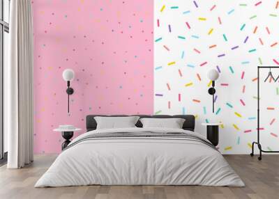 Seamless Colorful confetti sprinkle pattern wallpaper background. Vector illustration. Wall mural