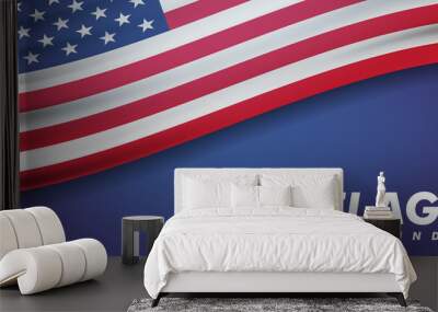 The national flag of the United States of America. Modern flat illustration. Wall mural