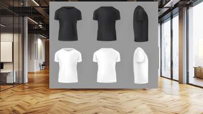  set template of male T-shirts Wall mural