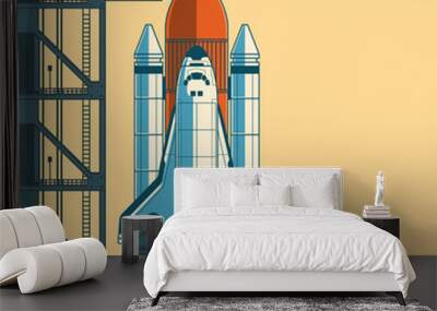 vector illustration rocket is ready for launch. Wall mural