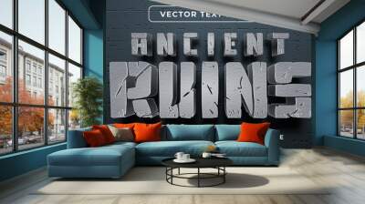 Editable text effect - ancient civilization ruins style Wall mural