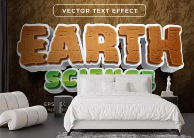 Editable text effect - earth rock style Wall mural