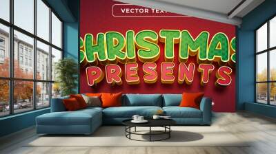 editable text effect - holiday gifts text style Wall mural