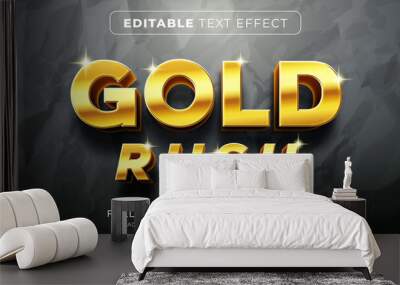 Editable text effect in elegant gold style Wall mural