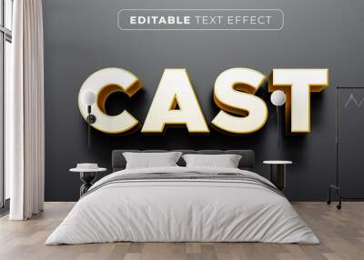 Editable text effect in heavy shadow cast style Wall mural