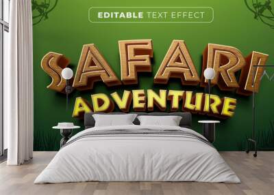 Editable text effect in safari game style Wall mural