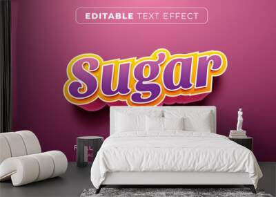 Editable text effect in sweet sugar style Wall mural