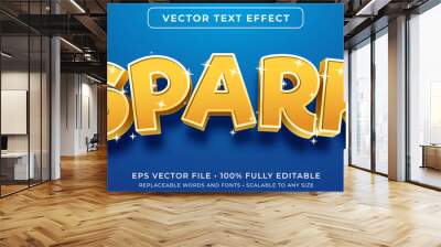 Editable text effect - sparkling text style Wall mural