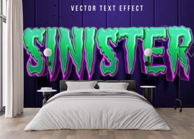 Editable text effect - spooky sinister style Wall mural