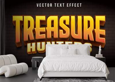 Editable text effect - treasure hunt game style Wall mural