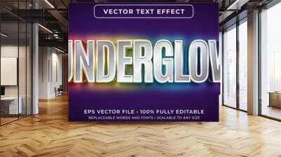 Editable text effect - under glow text style Wall mural