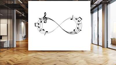 Music infinity concept, musical notes design element, vector illustration. Wall mural