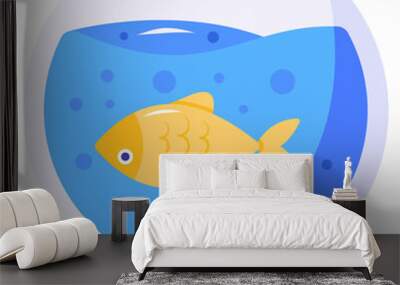 A fish bowl aquarium flat icon Wall mural