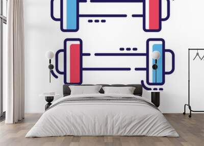 Dumbbell Flat Vector  Wall mural