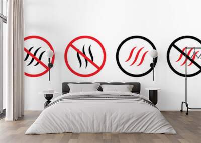 Set of Stop the bad smell icons. Forbidden flavors vector icon symbol. Bad smell, no perfume icon. Vector illustration. Wall mural