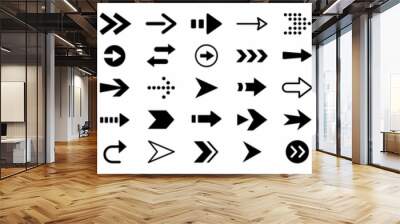 Arrow icon set. Arrow. Cursor. Collection different arrows sign. Black vector arrows icons. Modern simple arrows. Vector illustration. Wall mural