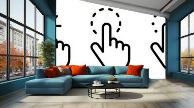 Computer mouse click cursor gray arrow icons set. Clicking cursor, pointing hand clicks and waiting loading icons.Hand icon design. Pointer click icon. loading icon.Vector illustration. Wall mural