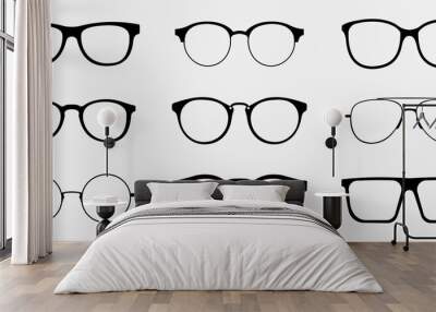 Glasses icon concept. Glasses icon set. Vector graphics isolated on white background. Wall mural