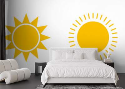 Solar icons. Set of sun images on a white background. Solar symbols.Vector Wall mural