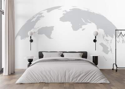 World map globe on white background .Vector graphic in flat style. Wall mural