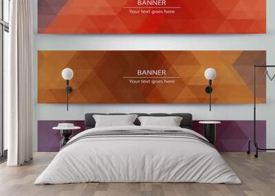 Various color polygonal banner template Wall mural