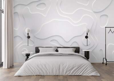 Smooth fractal noise striped elements on the surface. Bright, milky background. Wall mural