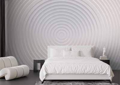 Wave from concentric circles, rings on the surface. Bright, milky radio wave abstract background Wall mural