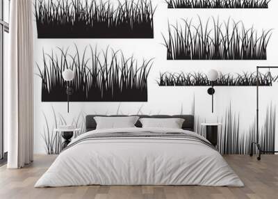 Black Shape Grassline Wall mural