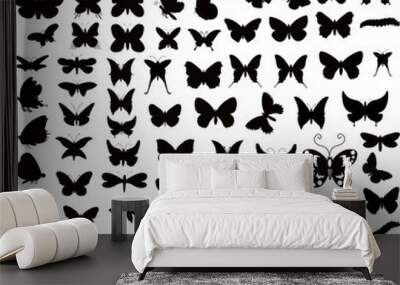 Butterflies Silhouettes Designs Collection Wall mural