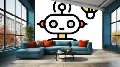 A flat design of robot idea  

 Wall mural