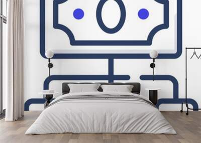 An outline design, icon of money network Wall mural