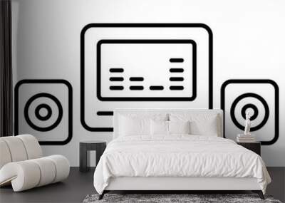 Modern design icon of audio sound system  Wall mural